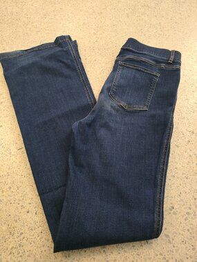 SPANX Dark INDIGO BLUE FLAIR BOOT Leg pull-on Jeans #20327T Large 36" L Tall EUC